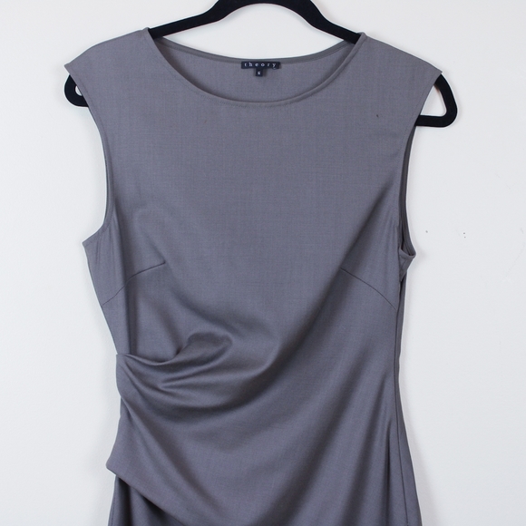 Theory Letin Wool Blend Ruched Dress - Picture 3 of 8